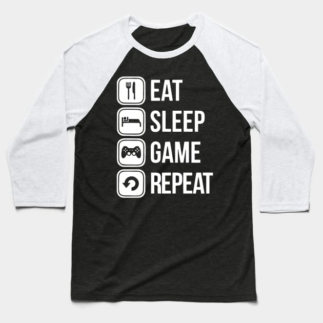 Eat sleep GAME repeat Baseball T-Shirt by wildsedignf14